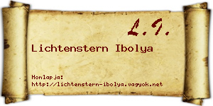 Lichtenstern Ibolya névjegykártya